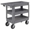 Global Industrial Utility Cart w/3 Shelves & 6" Casters, 500 lb. Capacity, 40"L x 17"W x 35"H