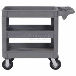 Global Industrial Utility Cart w/3 Shelves & 6" Casters, 500 lb. Capacity, 40"L x 17"W x 35"H 40 Global Industrial Utility Cart w/3 Shelves & 6" Casters, 500 lb. Capacity, 40"L x 17"W x 35"H -Utility Carts Elegant store 242084 08
