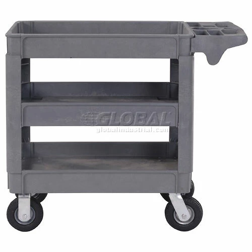 Global Industrial Utility Cart w/3 Shelves & 6" Casters, 500 lb. Capacity, 40"L x 17"W x 35"H 5 Global Industrial Utility Cart w/3 Shelves & 6" Casters, 500 lb. Capacity, 40"L x 17"W x 35"H - Image 5