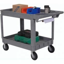 Global Industrial Utility Cart w/2 Shelves & 6" Casters, 500 lb. Capacity, 46"L x 25"W x 35"H -Utility Carts Elegant store 242085