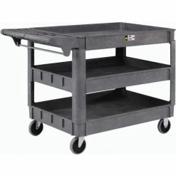 Global Industrial Utility Cart w/3 Shelves & 5" Casters, 500 lb. Capacity, 46"L x 25"W x 33"H