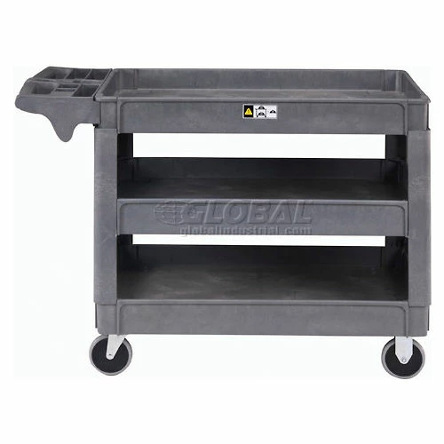 Global Industrial Utility Cart w/3 Shelves & 5" Casters, 500 lb. Capacity, 46"L x 25"W x 33"H 5 Global Industrial Utility Cart w/3 Shelves & 5" Casters, 500 lb. Capacity, 46"L x 25"W x 33"H - Image 5
