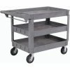 Global Industrial Utility Cart w/3 Shelves & 6" Casters, 500 lb. Capacity, 46"L x 25"W x 35"H