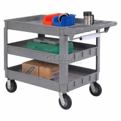 Global Industrial Utility Cart w/3 Shelves & 6" Casters, 500 lb. Capacity, 46"L x 25"W x 35"H 40 Global Industrial Utility Cart w/3 Shelves & 6" Casters, 500 lb. Capacity, 46"L x 25"W x 35"H -Utility Carts Elegant store 242087 04