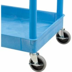 Luxor® BUSTC11BU Blue 2 Shelf Tray Shelf Plastic Cart 24 x 18 -Utility Carts Elegant store 251937BL 05