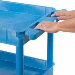 Luxor® BUSTC111BU Blue 3 Shelf Tray Shelf Plastic Cart 24 x 18 14 Luxor® BUSTC111BU Blue 3 Shelf Tray Shelf Plastic Cart 24 x 18 -Utility Carts Elegant store 251938BL 05