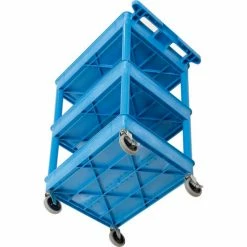 Luxor® BUSTC111BU Blue 3 Shelf Tray Shelf Plastic Cart 24 x 18 17 Luxor® BUSTC111BU Blue 3 Shelf Tray Shelf Plastic Cart 24 x 18 -Utility Carts Elegant store 251938BL 08