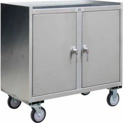 Jamco Steel Mobile Cabinet w/2 Doors & 1 Shelf, 1200 lb. Capacity, 36"L x 18"W x 35"H