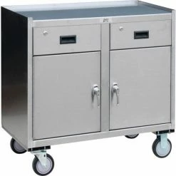 Jamco Steel Mobile Cabinet w/2 Doors & 2 Drawers, 1200 lb. Capacity, 36"L x 18"W x 34"H
