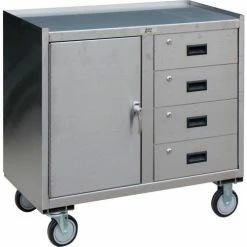 Jamco Steel Mobile Cabinet w/1 Door & 4 Drawers, 1200 lb. Capacity, 36"L x 18"W x 35"H