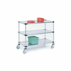 Nexel® Adjustable Shelf Cart w/3 Shelves, 800 Ib. Capacity, 60"L x 18"W x 40"H