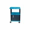 Luxor Garage Shop Utility Cart w/Cabinet, 250 lb. Capacity, 24"L x 18"W x 42-1/2"H, Blue