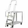 New Age Industrial New Age Stock Picker Cart w/2 Shelves & Step Ladder, 800 lb. Capacity, 51-1/2"L x 22"W x 69-1/2"H