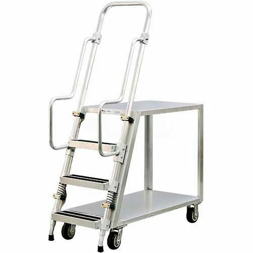 New Age Industrial New Age Stock Picker Cart w/2 Shelves & Step Ladder, 800 lb. Capacity, 51-1/2"L x 22"W x 69-1/2"H 1 New Age Industrial New Age Stock Picker Cart w/2 Shelves & Step Ladder, 800 lb. Capacity, 51-1/2"L x 22"W x 69-1/2"H