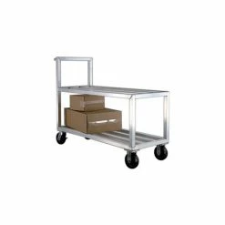 New Age Industrial New Age Aluminum Stock Cart w/Open Top Shelf, 3000 lb. Capacity, 59-1/2"L x 21"W x 44"H