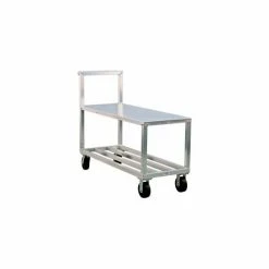 New Age Industrial New Age Aluminum Stock Cart w/Solid Top Shelf, 3000 lb. Capacity, 59-1/2"L x 21"W x 44"H