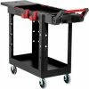 Rubbermaid® Heavy Duty Small Adaptable Utility Cart, 2 Shelf, 46-1/2"Lx17-3/4"W, Black