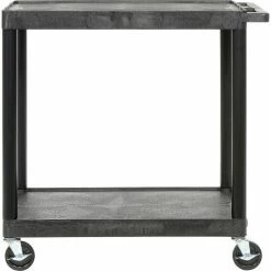 Luxor Plastic Utility Cart w/2 Shelves, 200 lb. Capacity, 24"L x 18"W x 33-1/2"H, Black -Utility Carts Elegant store 334538BK 05