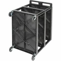 Luxor Plastic Utility Cart w/3 Shelves, 250 lb. Capacity, 24"L x 18"W x 34"H, Black -Utility Carts Elegant store 334539BK 07