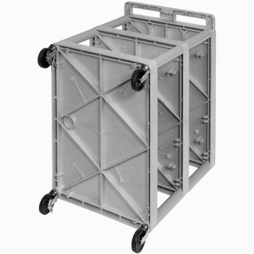 Luxor Plastic Utility Cart w/3 Shelves, 300 lb. Capacity, 32"L x 24"W x 33-1/2"H, Gray 8 Luxor Plastic Utility Cart w/3 Shelves, 300 lb. Capacity, 32"L x 24"W x 33-1/2"H, Gray - Image 8