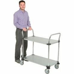 Nexel® Galvanized Steel Utility Cart w/2 Shelves, 800 lb. Capacity, 36"L x 18"W x 38"H -Utility Carts Elegant store 489062 03