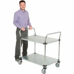 Nexel® Galvanized Steel Utility Cart w/2 Shelves, 800 lb. Capacity, 36"L x 24"W x 38"H -Utility Carts Elegant store 489063 03