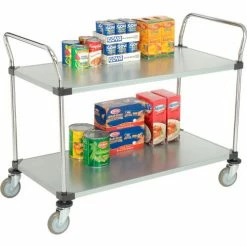 Nexel® Galvanized Steel Utility Cart w/2 Shelves, 800 lb. Capacity, 48"L x 24"W x 38"H -Utility Carts Elegant store 489064 04