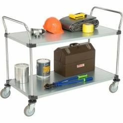 Nexel® Galvanized Steel Utility Cart w/2 Shelves, 800 lb. Capacity, 48"L x 24"W x 38"H -Utility Carts Elegant store 489064 05