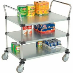 Nexel® Galvanized Steel Utility Cart w/3 Shelves, 800 lb. Capacity, 36"L x 24"W x 38"H -Utility Carts Elegant store 489066 04