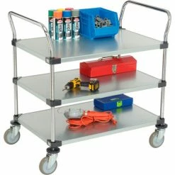 Nexel® Galvanized Steel Utility Cart w/3 Shelves, 800 lb. Capacity, 36"L x 24"W x 38"H -Utility Carts Elegant store 489066 05