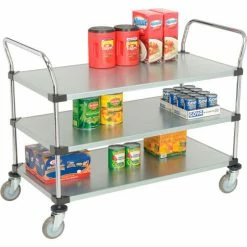 Nexel® Galvanized Steel Utility Cart w/3 Shelves, 800 lb. Capacity, 48"L x 24"W x 38"H -Utility Carts Elegant store 489067 04