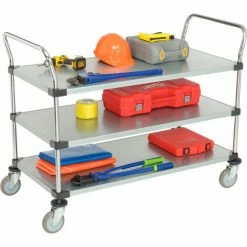 Nexel® Galvanized Steel Utility Cart w/3 Shelves, 800 lb. Capacity, 48"L x 24"W x 38"H -Utility Carts Elegant store 489067 05