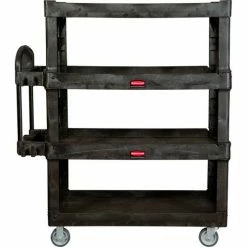 Rubbermaid® Heavy Duty Ergonomic Utility Cart, Large, Black, 4 Shelves, 700 Capacity Lbs. -Utility Carts Elegant store 4ShelfErgoCart Silo Head on