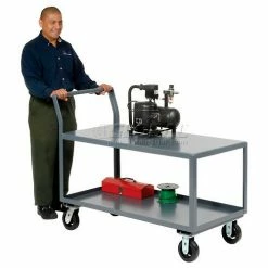 Jamco Service Cart w/2 Shelves, 2000 lb. Capacity, 60"L x 30"W x 29"H, Gray 15 Jamco Service Cart w/2 Shelves, 2000 lb. Capacity, 60"L x 30"W x 29"H, Gray -Utility Carts Elegant store 502509 03 1