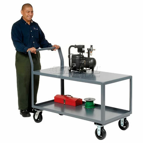 Jamco Service Cart w/2 Shelves, 2400 lb. Capacity, 48"L x 30"W x 31"H, Gray 2 Jamco Service Cart w/2 Shelves, 2400 lb. Capacity, 48"L x 30"W x 31"H, Gray - Image 2