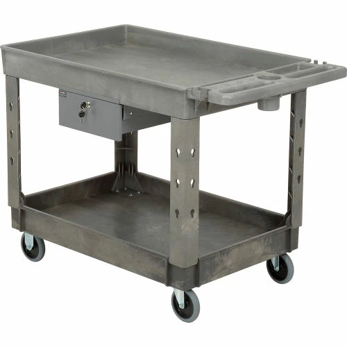 Global Industrial Drawer w/Divider for Plastic/Steel Carts, 10-3/4"L x 18"W x 4-1/2"H, Gray 2 Global Industrial Drawer w/Divider for Plastic/Steel Carts, 10-3/4"L x 18"W x 4-1/2"H, Gray - Image 2