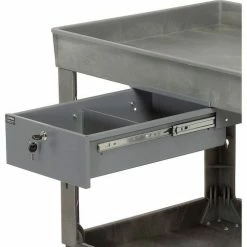 Global Industrial Drawer w/Divider for Plastic/Steel Carts, 10-3/4"L x 18"W x 4-1/2"H, Gray 14 Global Industrial Drawer w/Divider for Plastic/Steel Carts, 10-3/4"L x 18"W x 4-1/2"H, Gray -Utility Carts Elegant store 606797GY 02