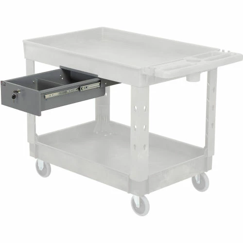 Global Industrial Drawer w/Divider for Plastic/Steel Carts, 10-3/4"L x 18"W x 4-1/2"H, Gray 6 Global Industrial Drawer w/Divider for Plastic/Steel Carts, 10-3/4"L x 18"W x 4-1/2"H, Gray - Image 6