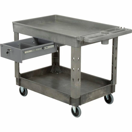 Global Industrial Drawer w/Divider for Plastic/Steel Carts, 10-3/4"L x 18"W x 4-1/2"H, Gray 7 Global Industrial Drawer w/Divider for Plastic/Steel Carts, 10-3/4"L x 18"W x 4-1/2"H, Gray - Image 7