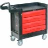 Rubbermaid® Mobile Workcenter w/4 Drawers, 500 lb. Capacity, 40"L x 18"W x 33-1/2"H, Black