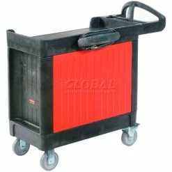 Rubbermaid® Mobile Workcenter w/4 Drawers, 500 lb. Capacity, 40"L x 18"W x 33-1/2"H, Black -Utility Carts Elegant store 607707 05