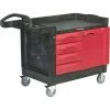 Rubbermaid® Mobile Workcenter w/4 Drawers, 750 lb. Capacity, 49"L x 26"W x 38"H, Black