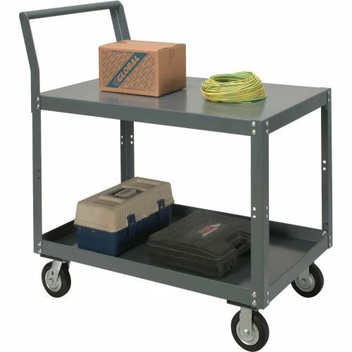 Global Industrial Service Cart w/2 Shelves, 1200 lb. Capacity, 48"L x 24"W x 27"H, Gray 1 Global Industrial Service Cart w/2 Shelves, 1200 lb. Capacity, 48"L x 24"W x 27"H, Gray