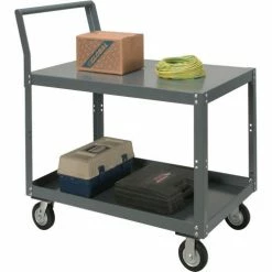 Global Industrial™ Service Cart w/2 Shelves, 1200 lb. Capacity, 60"L x 30"W x 27"H, Gray