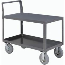 Global Industrial Service Cart w/2 Shelves, 1200 lb. Capacity, 36"L x 24"W x 31"H, Gray