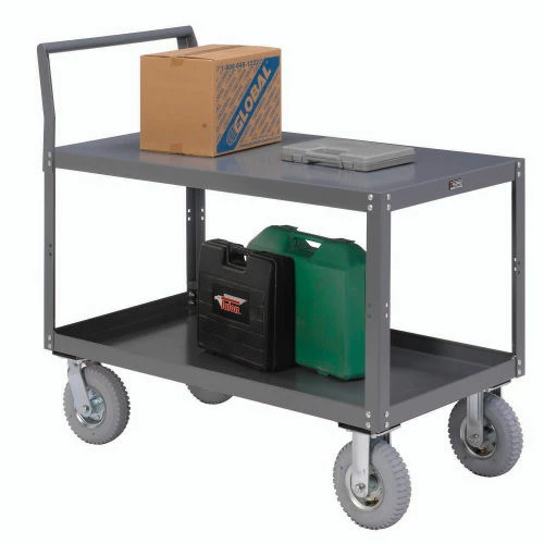 Global Industrial Service Cart w/2 Shelves, 1200 lb. Capacity, 60"L x 30"W x 31"H, Gray 2 Global Industrial Service Cart w/2 Shelves, 1200 lb. Capacity, 60"L x 30"W x 31"H, Gray - Image 2