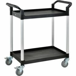 Global Industrial™ Service Cart w/2 Shelves, 440 lb. Capacity, 26"L x 17"W x 37"H, Black