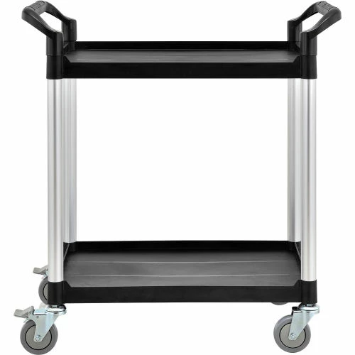 Global Industrial Service Cart w/2 Shelves, 440 lb. Capacity, 26"L x 17"W x 37"H, Black 2 Global Industrial Service Cart w/2 Shelves, 440 lb. Capacity, 26"L x 17"W x 37"H, Black - Image 2