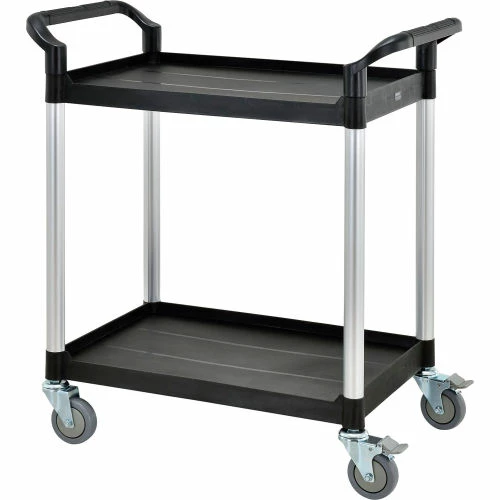 Global Industrial Service Cart w/2 Shelves, 440 lb. Capacity, 26"L x 17"W x 37"H, Black 3 Global Industrial Service Cart w/2 Shelves, 440 lb. Capacity, 26"L x 17"W x 37"H, Black - Image 3