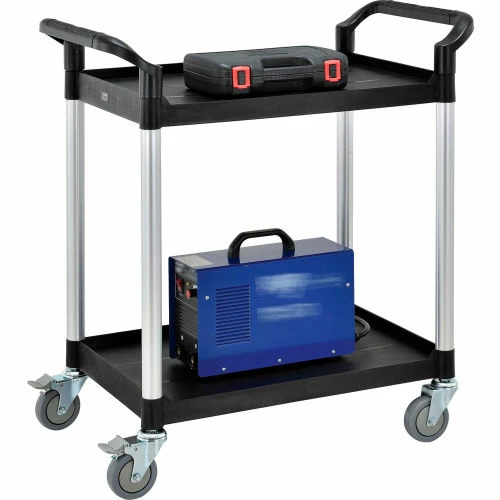 Global Industrial Service Cart w/2 Shelves, 440 lb. Capacity, 26"L x 17"W x 37"H, Black 5 Global Industrial Service Cart w/2 Shelves, 440 lb. Capacity, 26"L x 17"W x 37"H, Black - Image 5